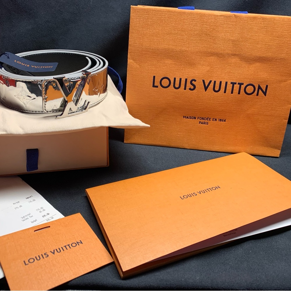 NWT Auth. Louis Vuitton Virgil LV Initiales Mirror Monogram Men’s Belt 110/42
